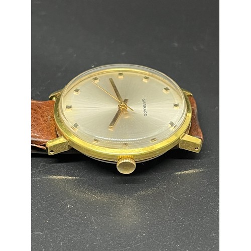 145 - vintage garrard gents wind up presentation watch with garrard box working