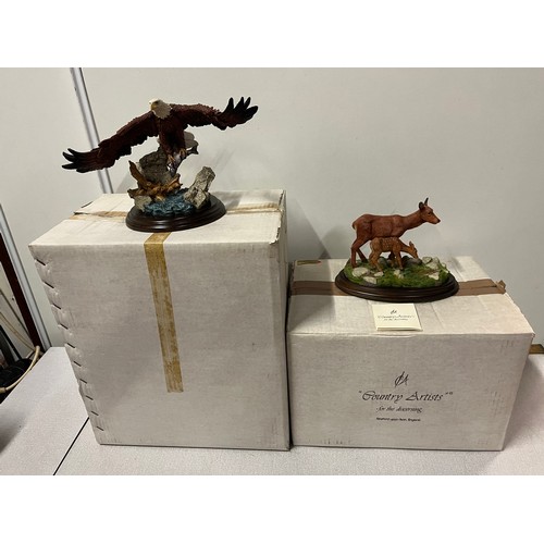 237 - 2 x boxed Country Artists - Eagle and Red deer and fawn.