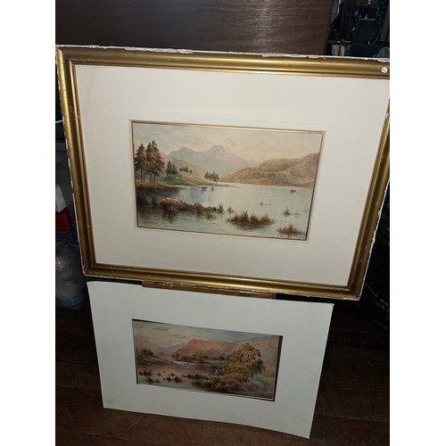 321 - 2 Large watercolours of river mountain scenes, signed by N. Winspeare
Largest 79cm x 60cm