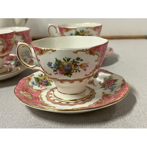 317 - 15 piece royal albert lady carlyle bone china tea set