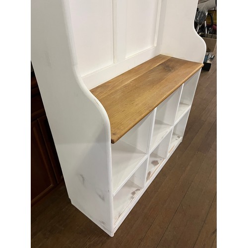 161 - Hall bench with coat hooks & shoe storage.