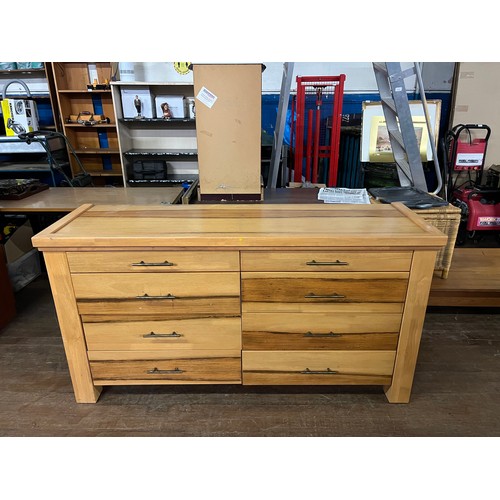 120 - Solid oak 8 drawer chest.