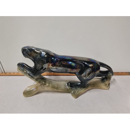 155 - Large vintage Jema Holland lustre panther. 50cm long