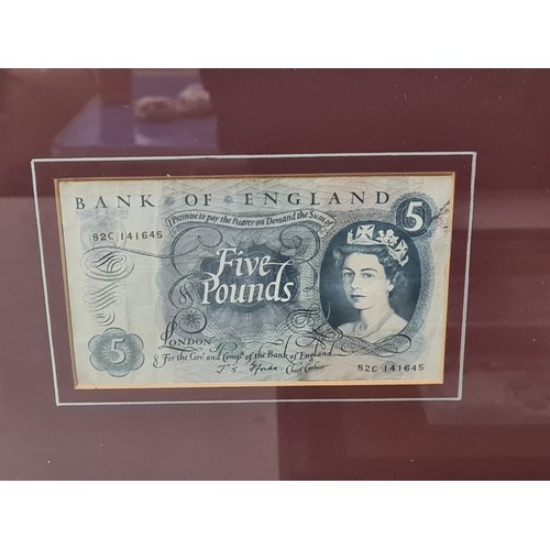 105 - 3 Framed notes to include 2 Allied Irish Banks £10 notes & Bank of England £5 & 10 shilling notes