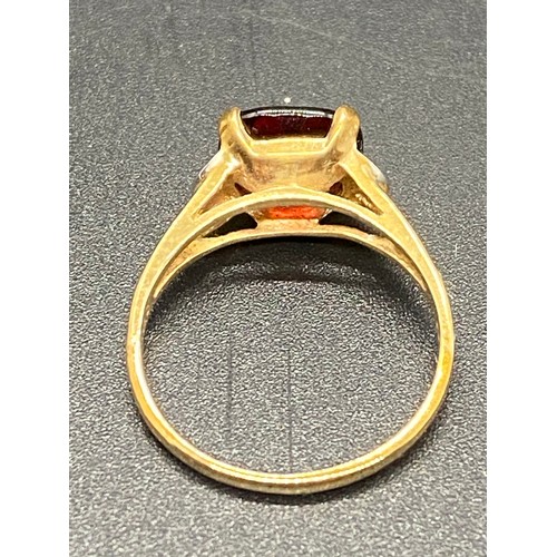 1 - 9ct gold and ruby dress ring.