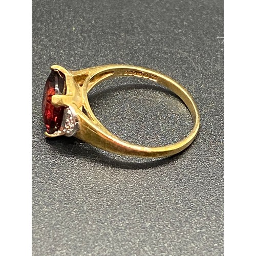 1 - 9ct gold and ruby dress ring.