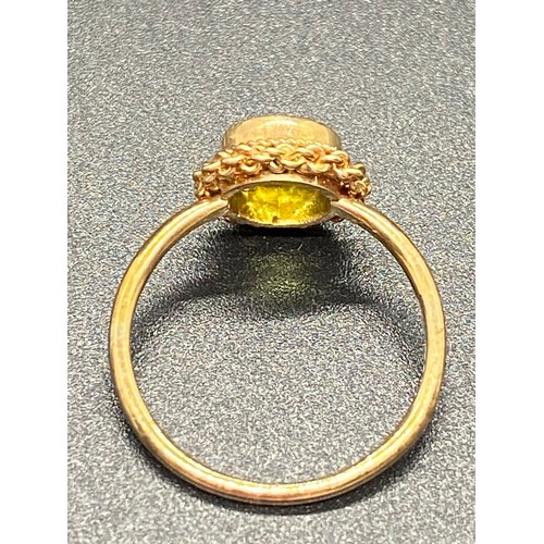 2 - 9ct gold and peridot ring.