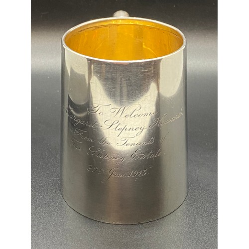 9 - Antique hallmarked silver cup dated 1913. 166g.