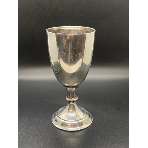 11 - Hallmarked silver goblet. (scrap). 154g