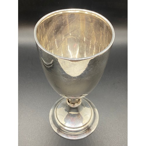 11 - Hallmarked silver goblet. (scrap). 154g