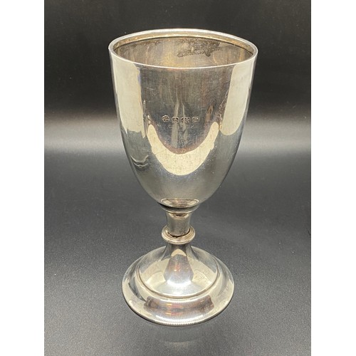 11 - Hallmarked silver goblet. (scrap). 154g