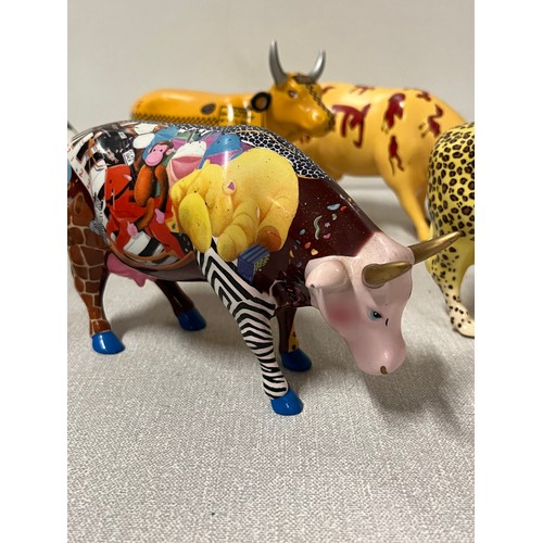 360 - 10 x Cow Parade cow ornaments  to include valentines and Starry Night etc. A/F