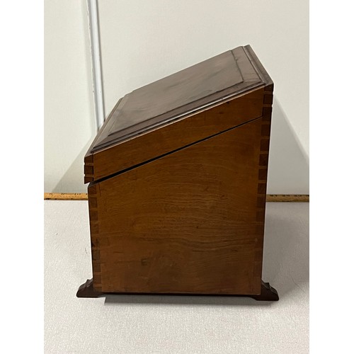 109 - early victorian walnut solid wood stationary box 36 x 27cm