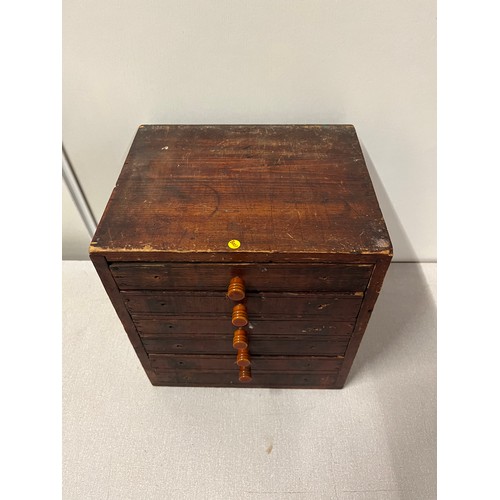 122 - victorian 6 drawer cabinet with Bakelite handles (1missing)