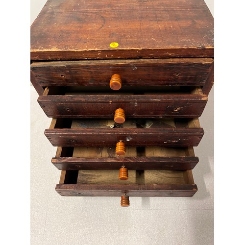 122 - victorian 6 drawer cabinet with Bakelite handles (1missing)