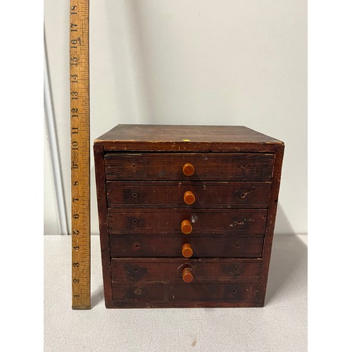 122 - victorian 6 drawer cabinet with Bakelite handles (1missing)