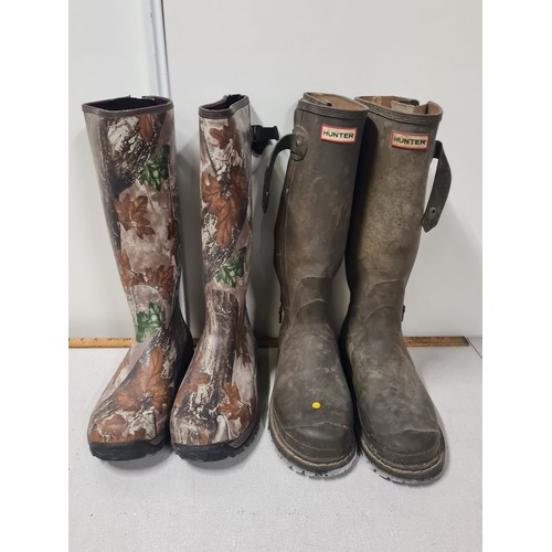 377 - Pair of Hunter Wellingtons + one other. size 11