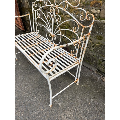 168 - large metal folding outdoor garden bench