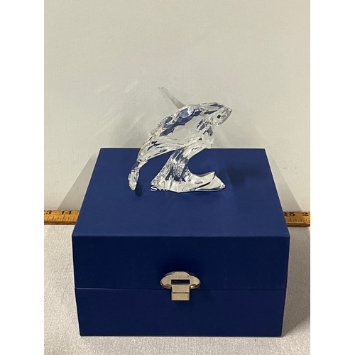 195 - large boxed swarovski whale calf 10cm tall