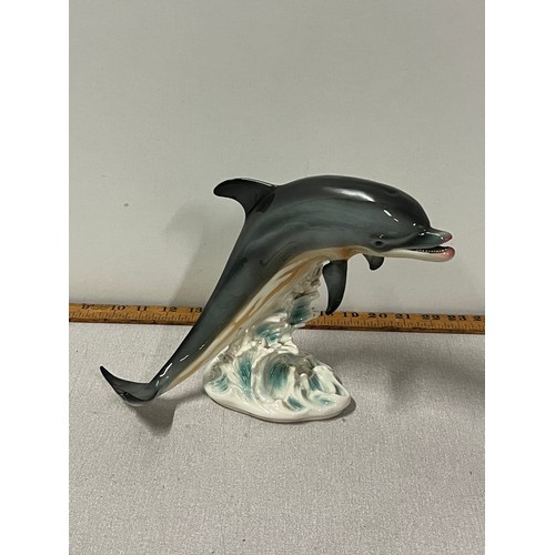 81 - Large ceramic goebel dolphin 21cm tall