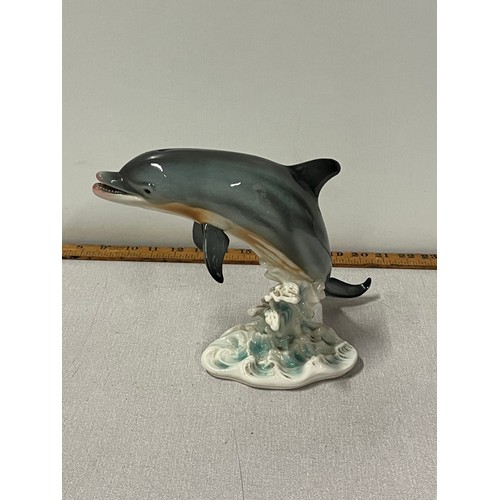 81 - Large ceramic goebel dolphin 21cm tall