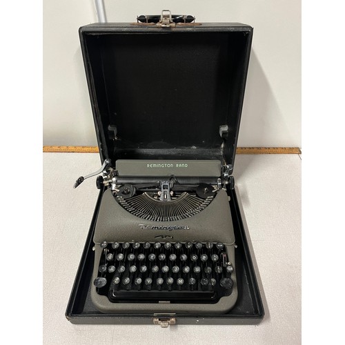 228 - vintage remington rand type writer in fitted box