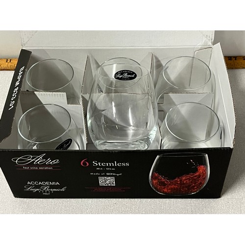 276 - 6 stemless italian glasses boxed