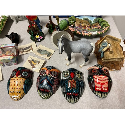 449 - large lot of collectables to include metal elephants , tins & tetley tea folk etc