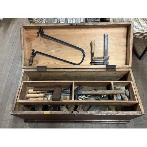 200A - antique joiners tool box with some old tools