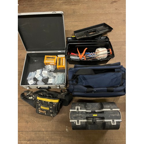 480 - dewalt bag with metal case & toolbox etc