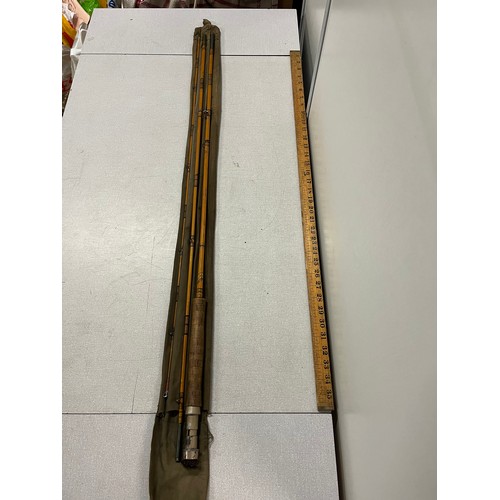 125A - vintage allcocks (sapper) 3 piece split cane fishing rod