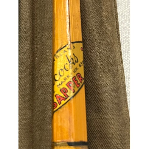 125A - vintage allcocks (sapper) 3 piece split cane fishing rod