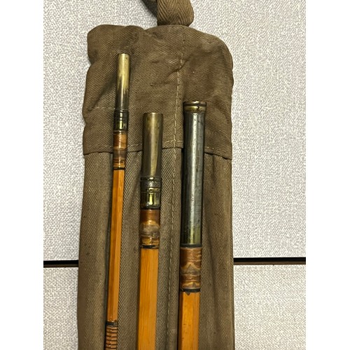 125A - vintage allcocks (sapper) 3 piece split cane fishing rod