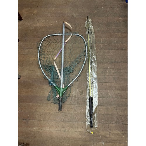 474 - fishing shakespeare alpha 1570 240 spinning rod & landing net