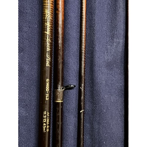 476 - diawa 4 peice osprey g140d fishing rod, tube & landing net