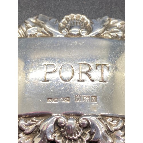 6 - Hallmarked silver port decanter label