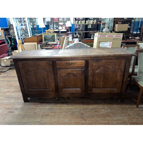 56 - Antique 1 drawer 3 cabinet sideboard with key.
191cm l x  88cm h x 54cm d