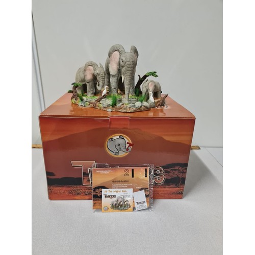 103 - Limited edition Tuskers 'At the water hole' 532/750 with original box & certificate.
30cm long along... 