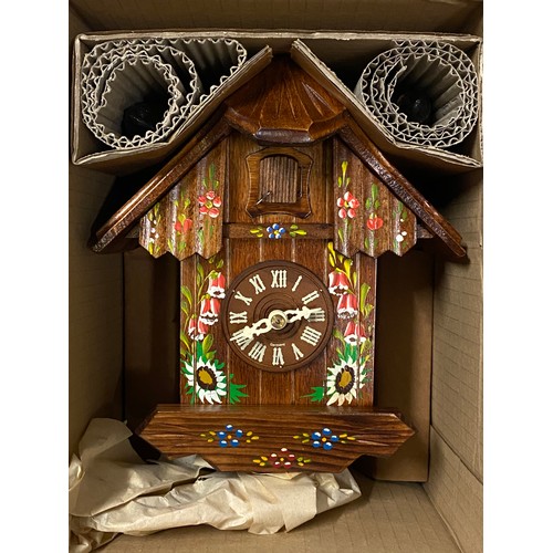 185 - New boxed hand painted German Cuckoo clock.