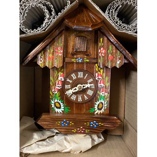 185 - New boxed hand painted German Cuckoo clock.