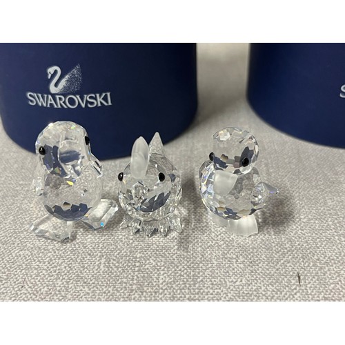 16 - 3 Swarovski crystal birds to include chicken & duck etc with original boxes.