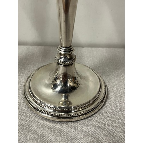 1 - A pair of sterling silver hallmarked candle sticks stamped B & Co (Broadway Silversmiths Birmingham)... 