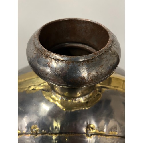 92 - Large Antique Indian dovetail water canteen. approx. 50cm x 44cm