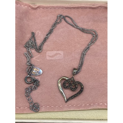 9 - 2 silver hallmarked rennie macintosh set along with silver chain & heart pendant