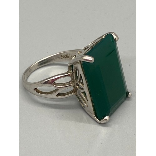 147 - silver & jade dress ring