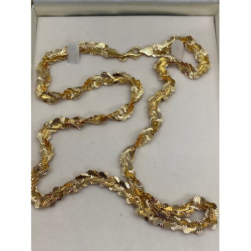 197 - gold plate on silver veronese collection chain & earrings