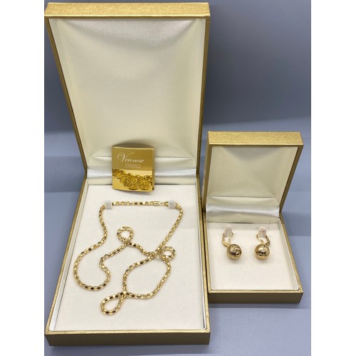 199 - gold plate on silver veronese collection chain & earrings