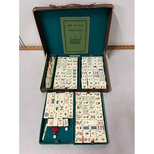 17 - Vintage Mah Jong set in case with instructions.