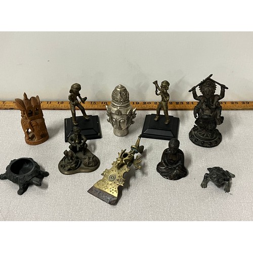 139 - Collection of Asian figures etc. to include bronze.