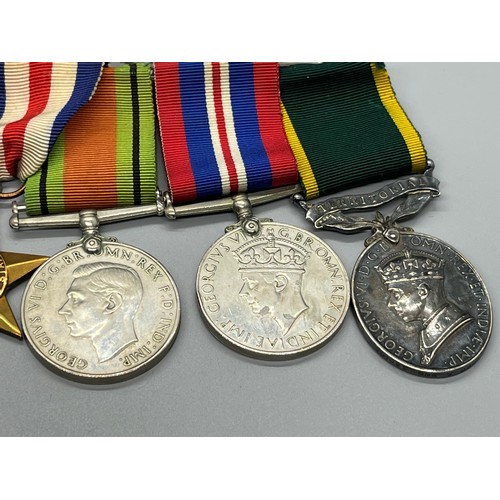 34 - Five bar wwII medal set , wwii star, france & german star, defence medal, war medal & territorial ef... 